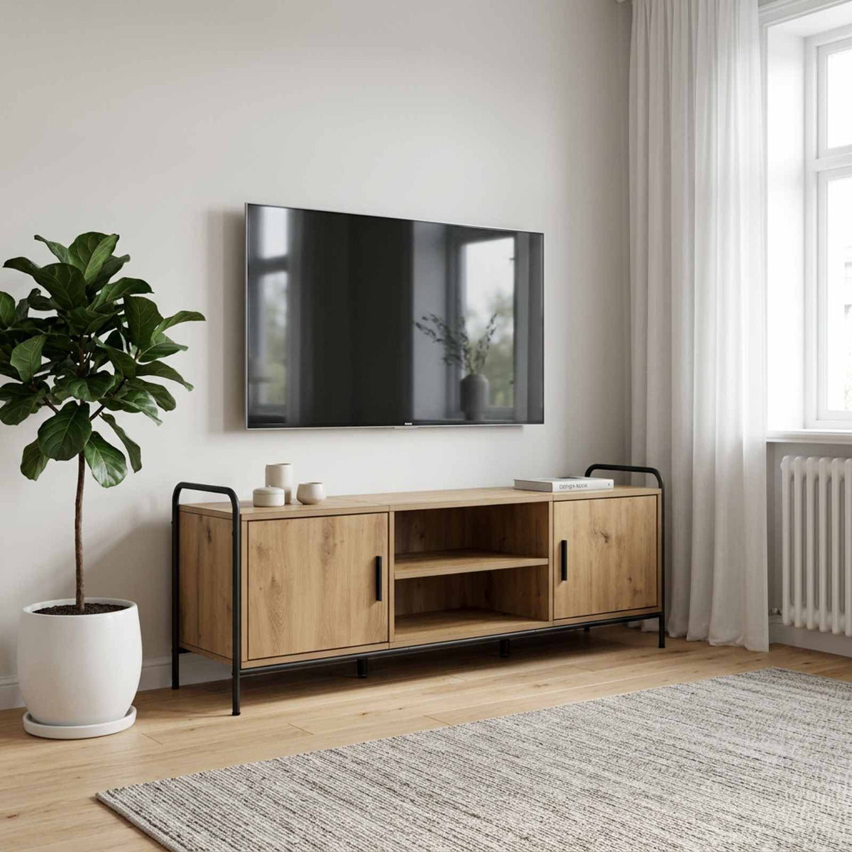 TV Cabinet 133 x 33 x 50 cm Artisan Oak Engineered Wood