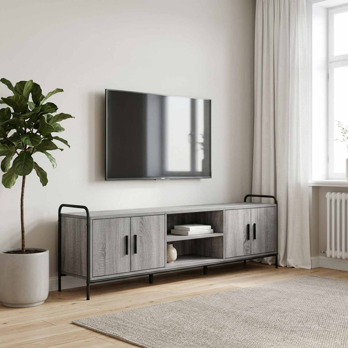 TV Cabinet 167.5 x 33 x 50 cm Grey Sonoma Engineered Wood