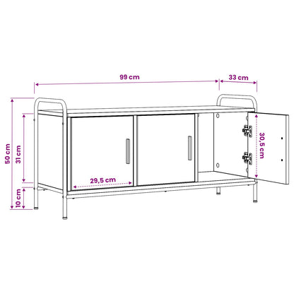 TV Cabinet 99 x 33 x 50 cm Smoked Oak Engineered Wood