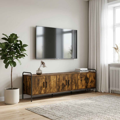 TV Cabinet 167.5 x 33 x 50 cm Smoked Oak Engineered Wood