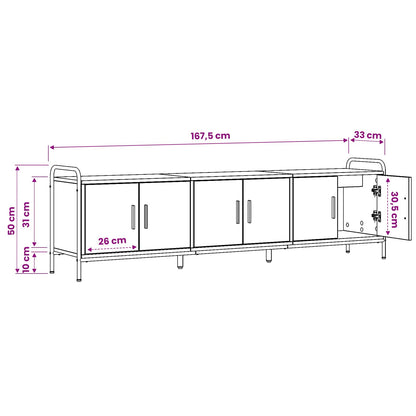 TV Cabinet 167.5 x 33 x 50 cm Smoked Oak Engineered Wood