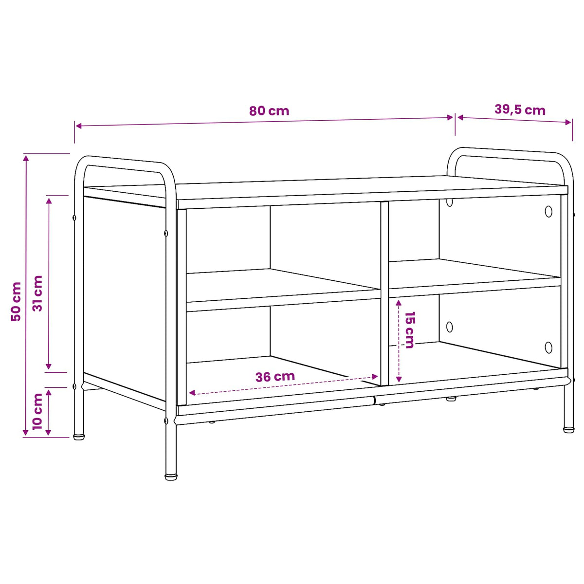 TV Cabinet 80 x 39.5 x 50 cm Sonoma Oak Engineered Wood