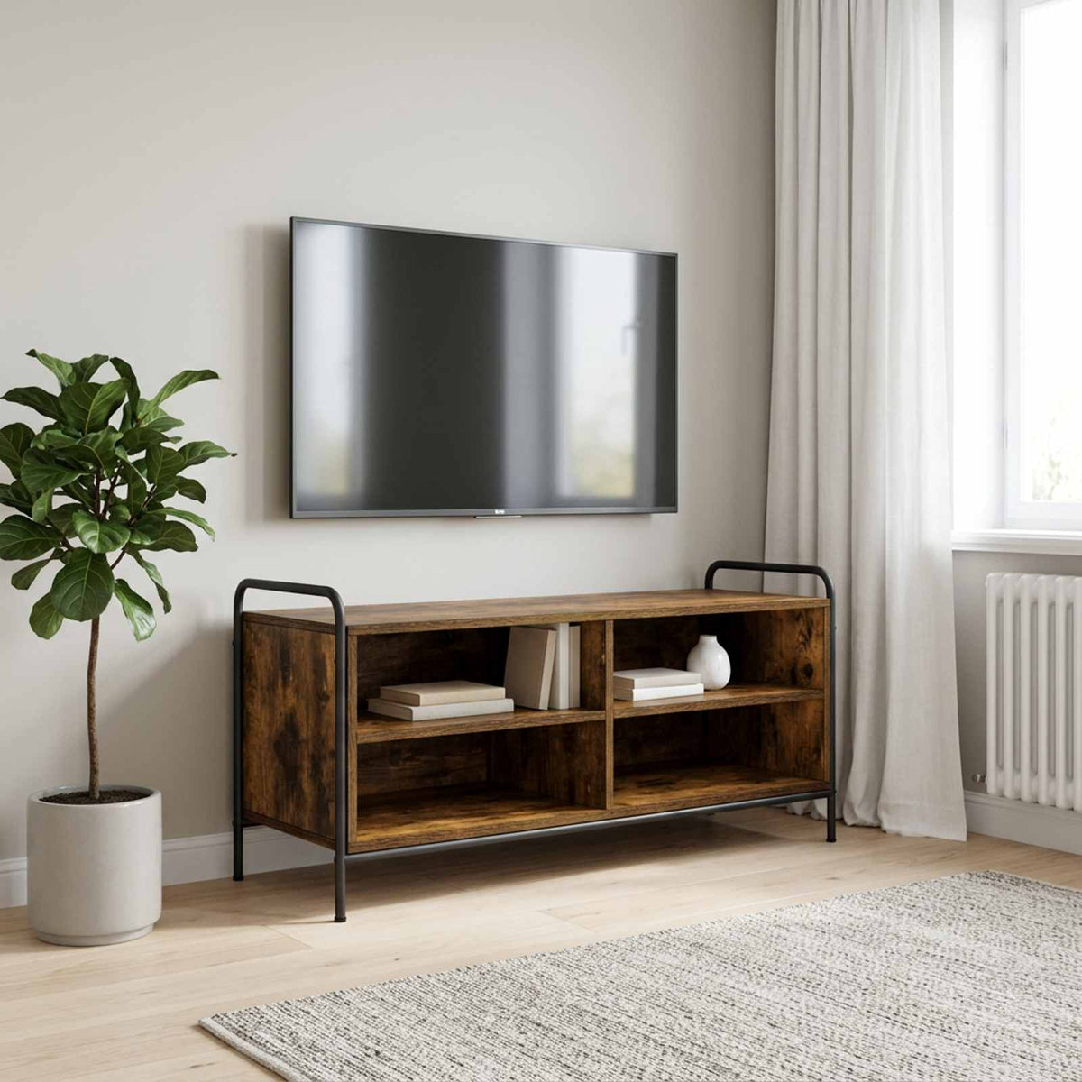 TV Cabinet 100 x 39.5 x 50 cm Smoked Oak Engineered Wood