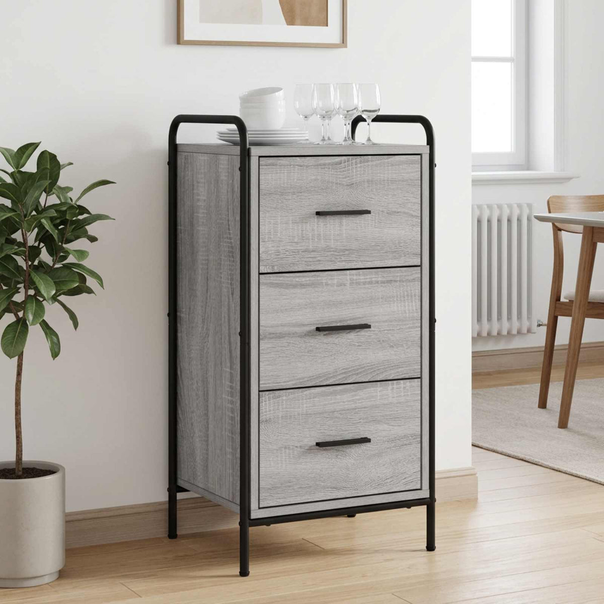 Sideboard Grey Sonoma 40 x 33 x 80.5 cm Engineered Wood