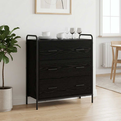 Sideboard Black Oak 73 x 33 x 81 cm Engineered Wood