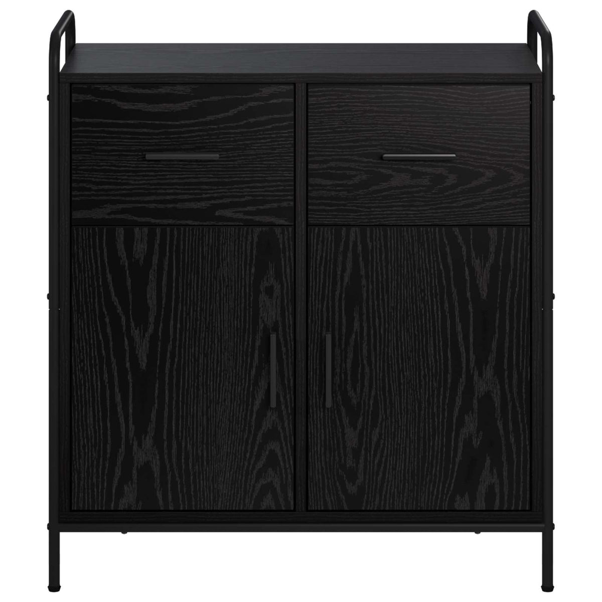 Sideboard Black Oak 73 x 33 x 81 cm Engineered Wood