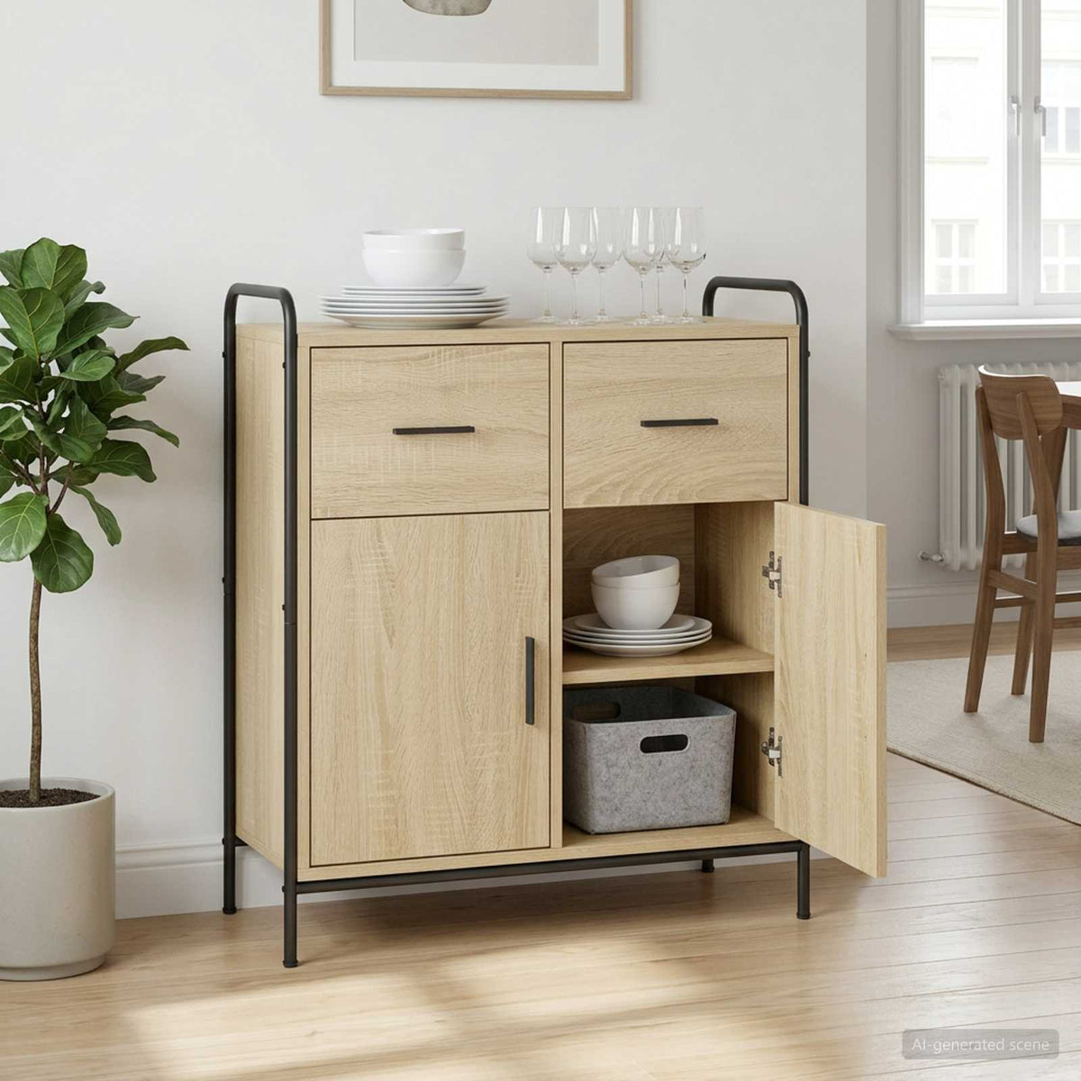 Sideboard Sonoma Oak 73 x 33 x 81 cm Engineered Wood