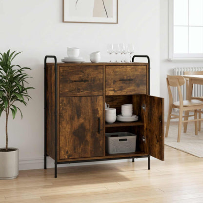 Sideboard Smoked Oak 73 x 33 x 81 cm Engineered Wood