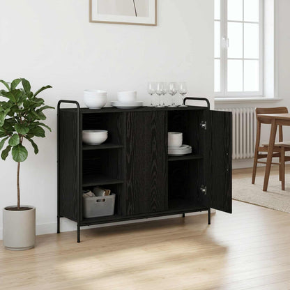 Sideboard Black Oak 98.5 x 33 x 81 cm Engineered Wood