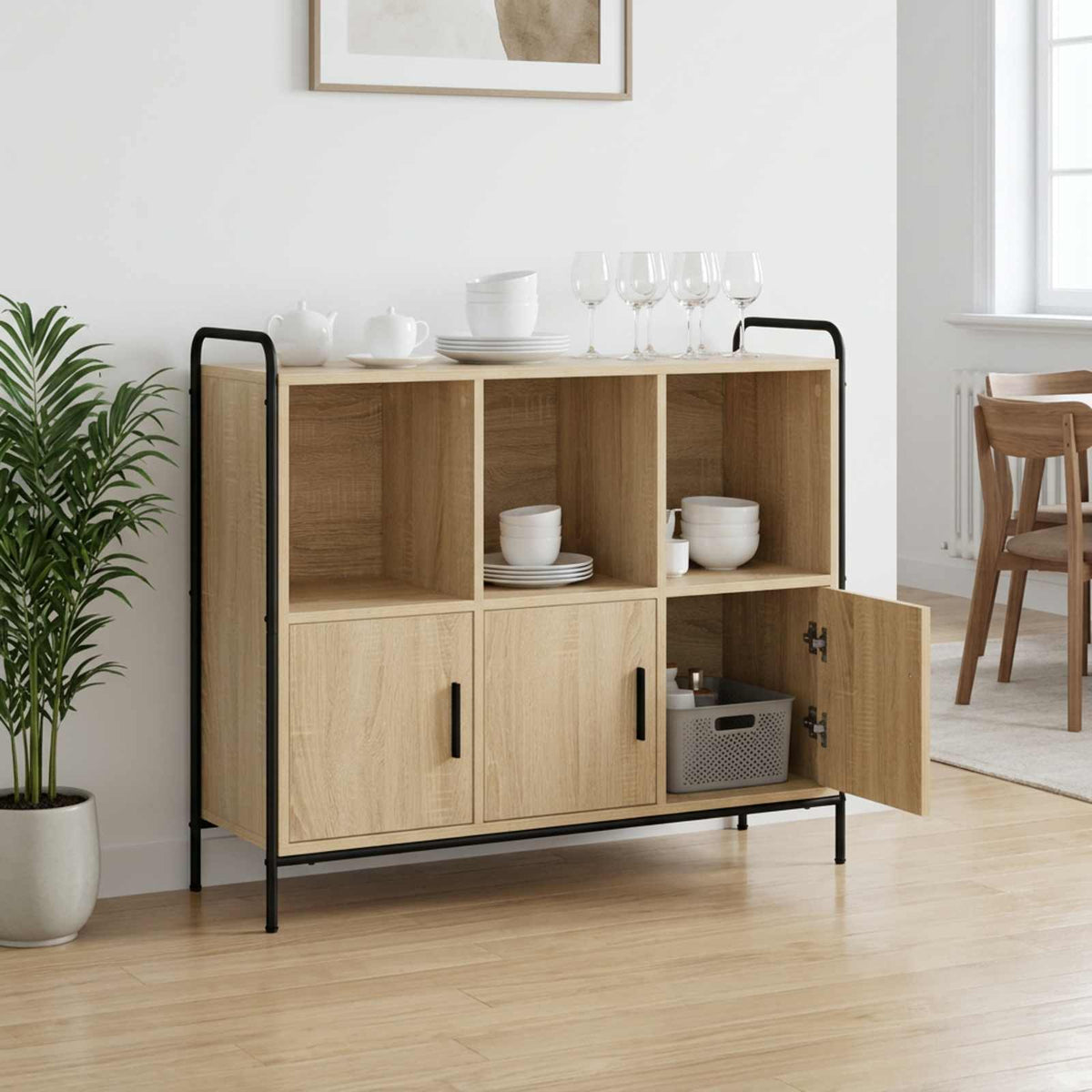 Sideboard Sonoma Oak 97 x 33 x 81 cm Engineered Wood