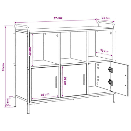 Sideboard Grey Sonoma 97 x 33 x 81 cm Engineered Wood