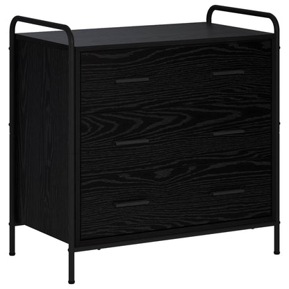 Drawer Cabinet Black Oak 70 x 39.5 x 71 cm Engineered Wood