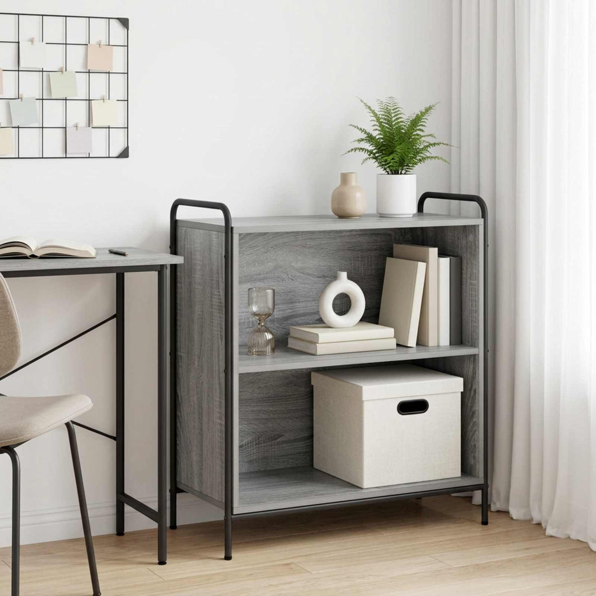 Book Cabinet 80 x 33 x 80 cm Engineered Wood Grey Sonoma