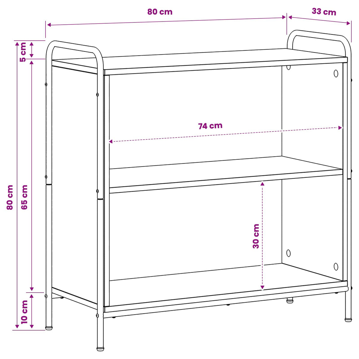 Book Cabinet 80 x 33 x 80 cm Engineered Wood Artisan Oak