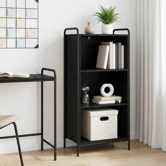 Book Cabinet 55.5 x 33 x 111 cm Engineered Wood Black Oak