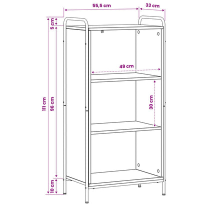 Book Cabinet 55.5 x 33 x 111 cm Engineered Wood Old Wood