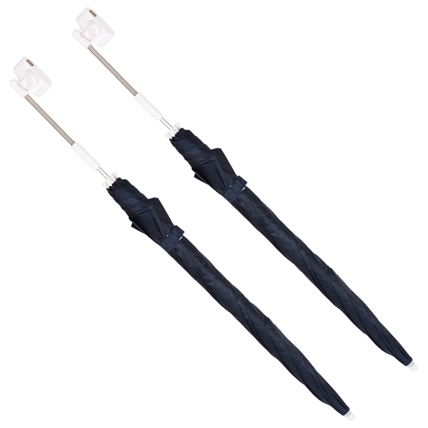 Umbrella with Clamp 2 pcs Navy Blue Ø 105 x 86 cm