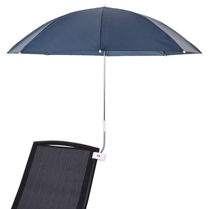 Umbrella with Clamp 2 pcs Navy Blue Ø 105 x 86 cm