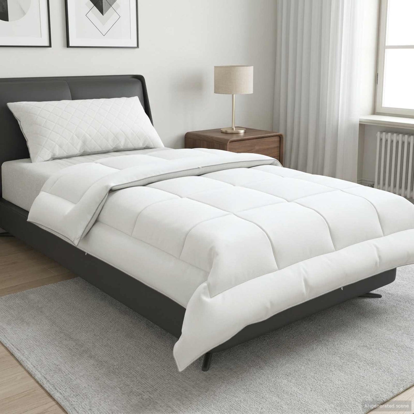 Duvet 135x200 cm 4 Seasons 300 GSM Australian Wool White