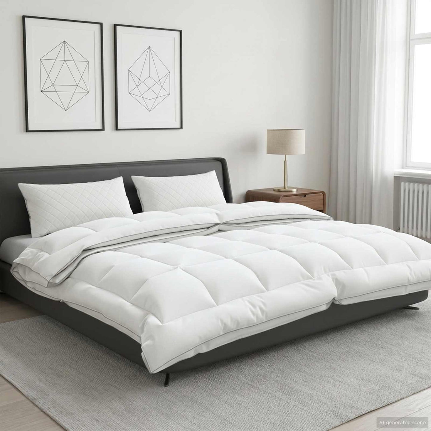 Duvet 220x260 cm 4 Seasons 200+300 GSM Australian Wool White
