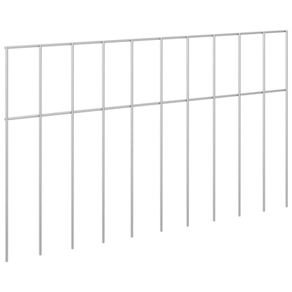 Garden Fence Panel 12 pcs Galvanised Steel Silver