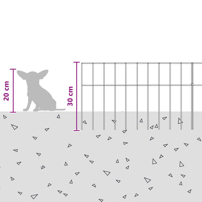 Garden Fence Panel 48 pcs Galvanised Steel Silver