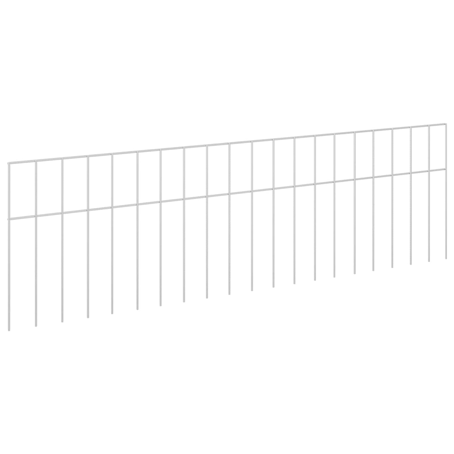 Garden Fence Panel 24 pcs Galvanised Steel Silver