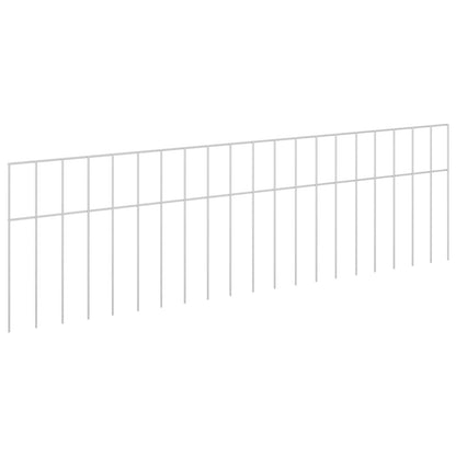 Garden Fence Panel 24 pcs Galvanised Steel Silver
