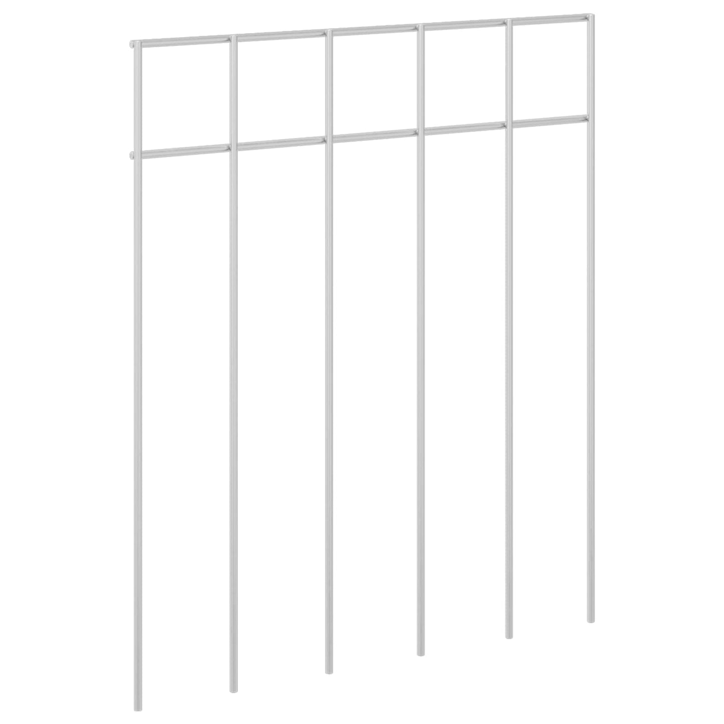 Garden Fence Panel 12 pcs Galvanised Steel Silver