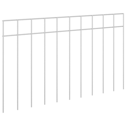 Garden Fence Panel 12 pcs Galvanised Steel Silver
