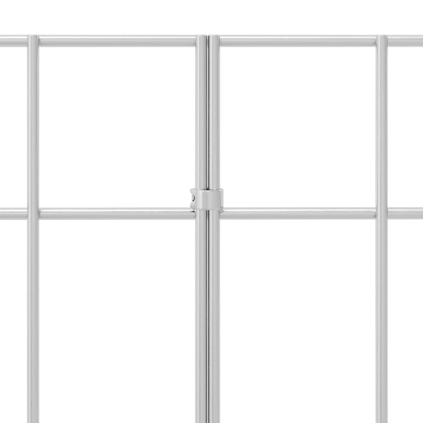 Garden Fence Panel 24 pcs Galvanised Steel Silver