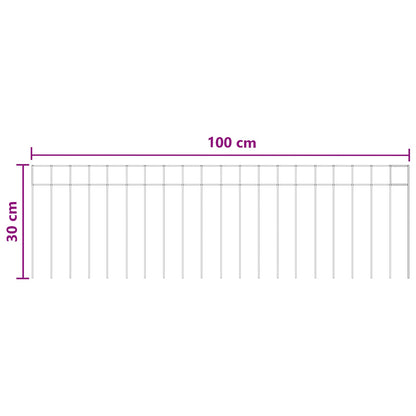 Garden Fence Panel 12 pcs Galvanised Steel Silver