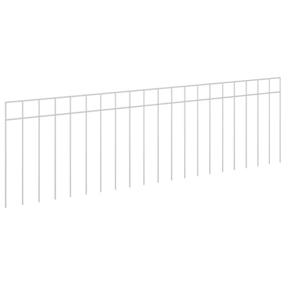 Garden Fence Panel 24 pcs Galvanised Steel Silver