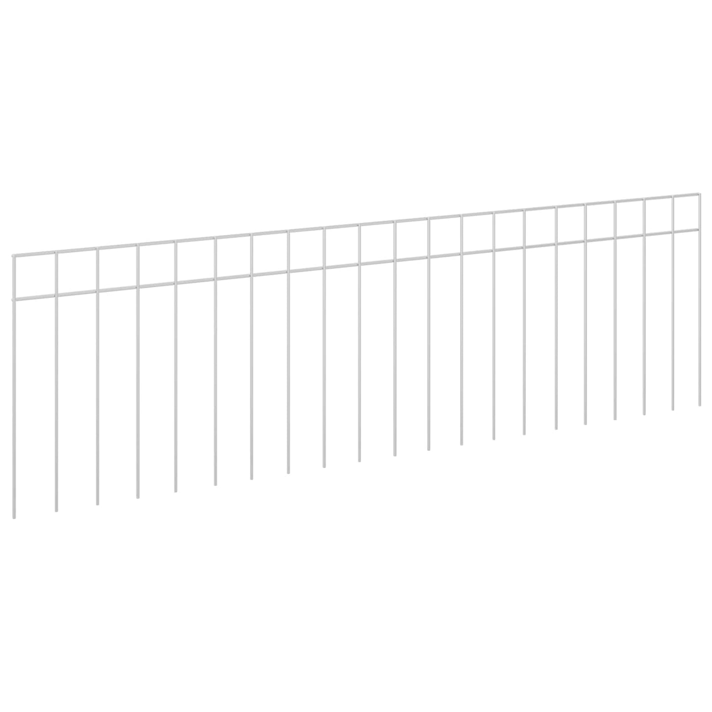 Garden Fence Panel 48 pcs Galvanised Steel Silver