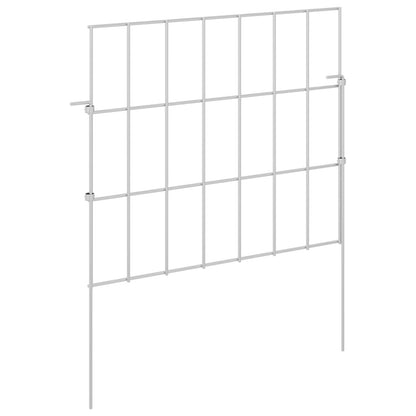 Garden Fence with Stakes 12 pcs 35 x 30 cm Mesh Silver
