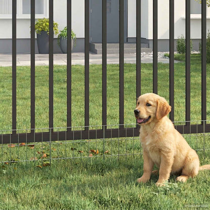 Garden Fence with Stakes 24 pcs 35 x 30 cm Mesh Silver