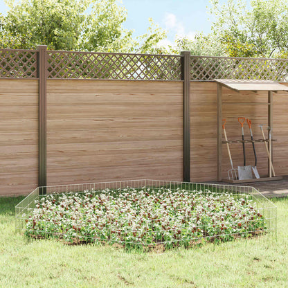 Garden Fence with Stakes 24 pcs 35 x 30 cm Mesh Silver