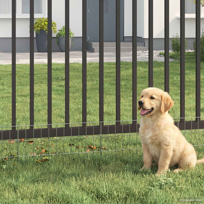 Garden Fence with Stakes 24 pcs 55 x 30 cm Mesh Silver