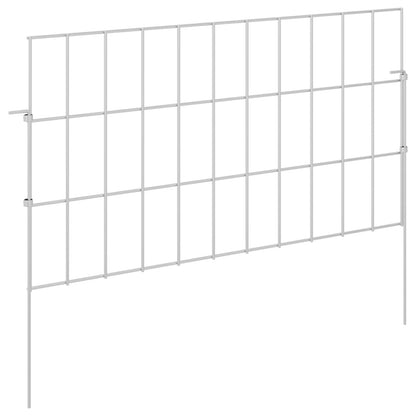 Garden Fence with Stakes 24 pcs 55 x 30 cm Mesh Silver