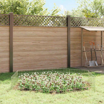 Garden Fence with Stakes 48 pcs 55 x 30 cm Mesh Silver
