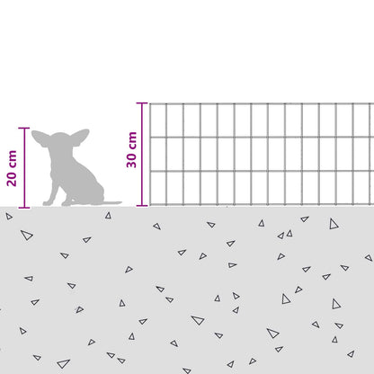 Garden Fence with Stakes 12 pcs 75 x 30 cm Mesh Silver