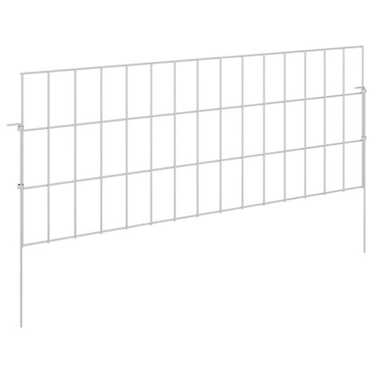Garden Fence with Stakes 24 pcs 75 x 30 cm Mesh Silver