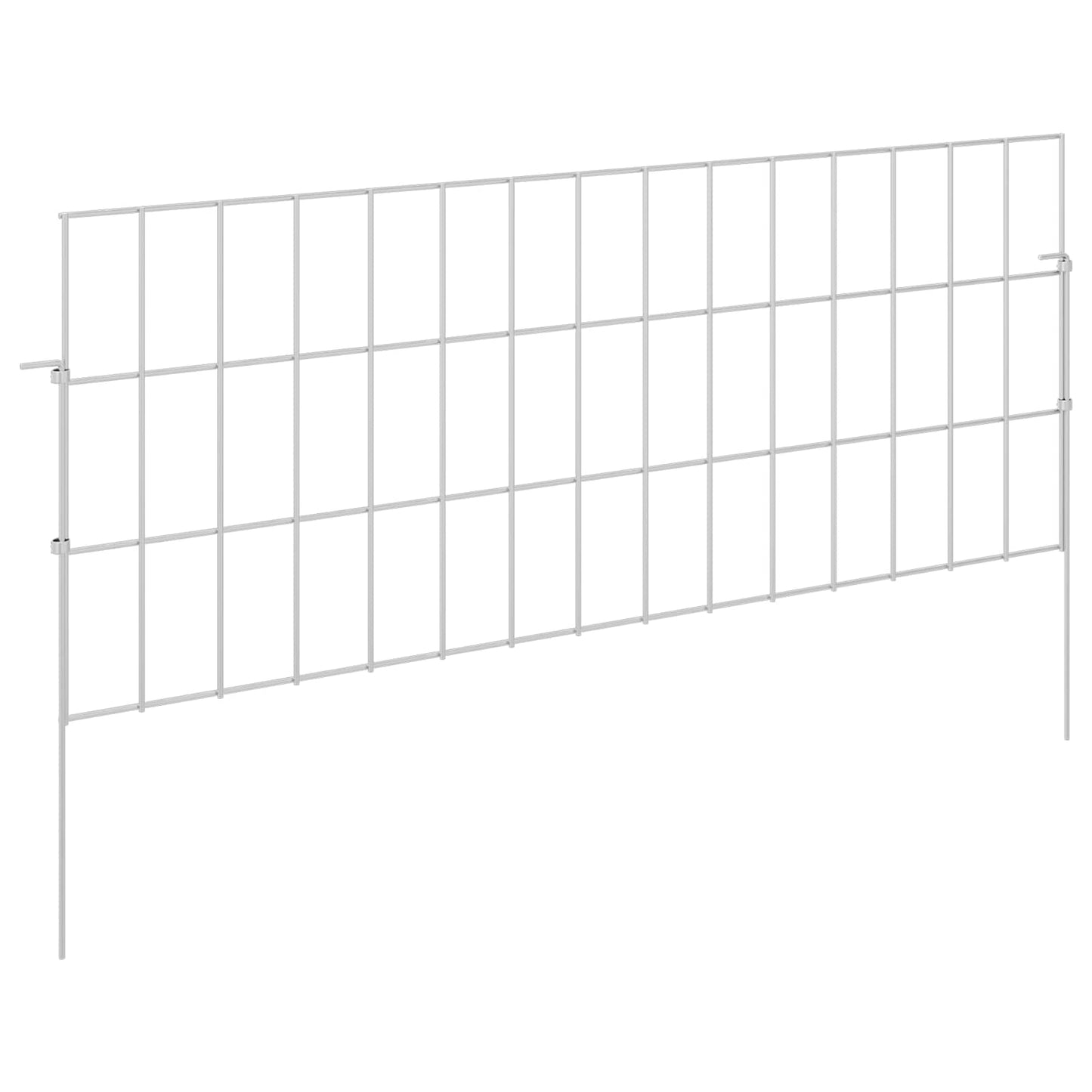 Garden Fence with Stakes 48 pcs 75 x 30 cm Mesh Silver