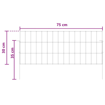Garden Fence with Stakes 48 pcs 75 x 30 cm Mesh Silver