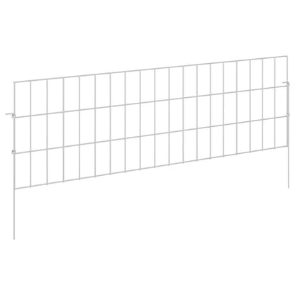 Garden Fence with Stakes 24 pcs 95 x 30 cm Mesh Silver