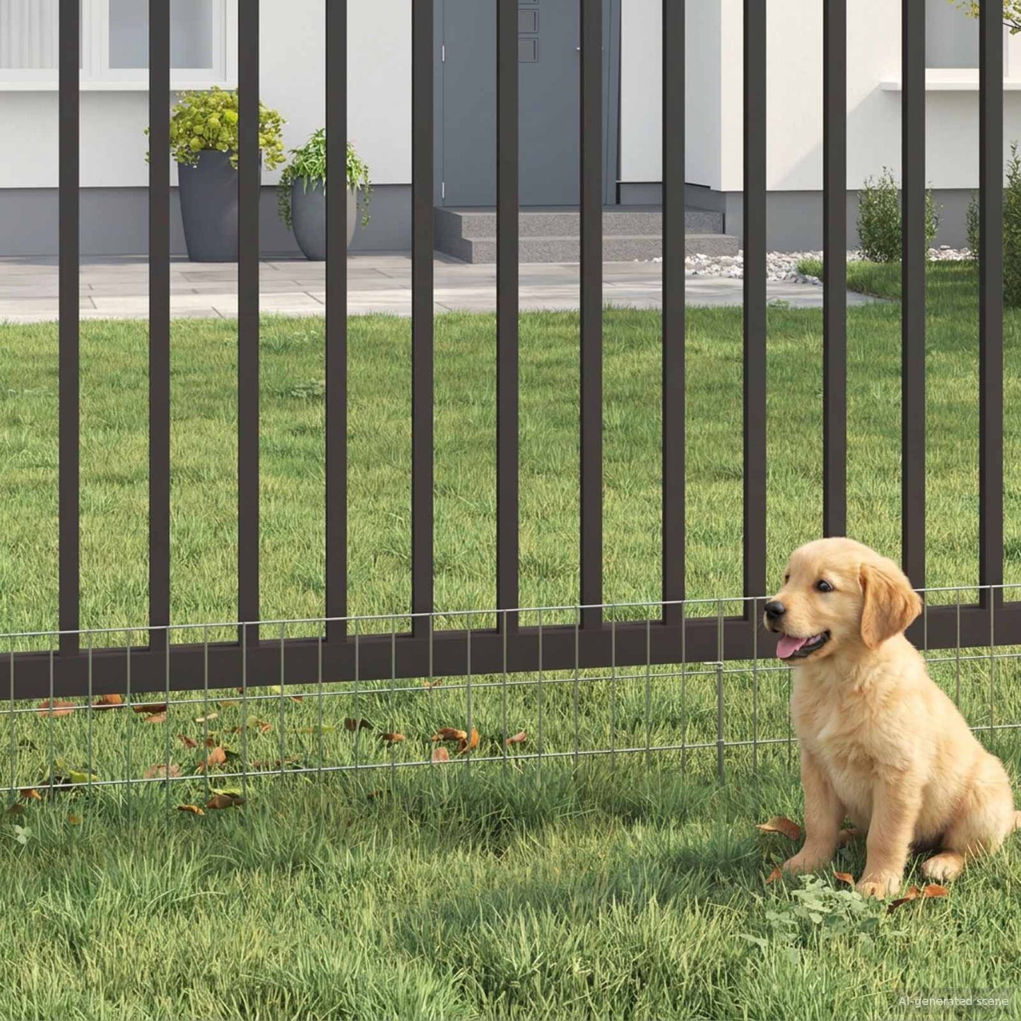 Garden Fence with Stakes 24 pcs 115 x 30 cm Mesh Silver