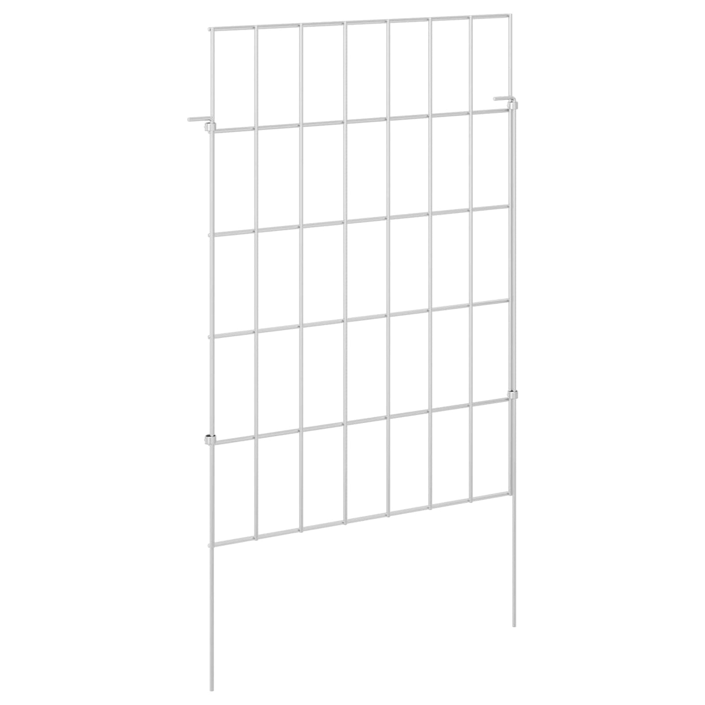 Garden Fence with Stakes 12 pcs 35 x 50 cm Mesh Silver