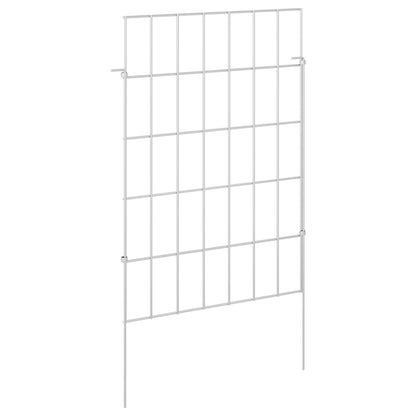 Garden Fence with Stakes 12 pcs 35 x 50 cm Mesh Silver