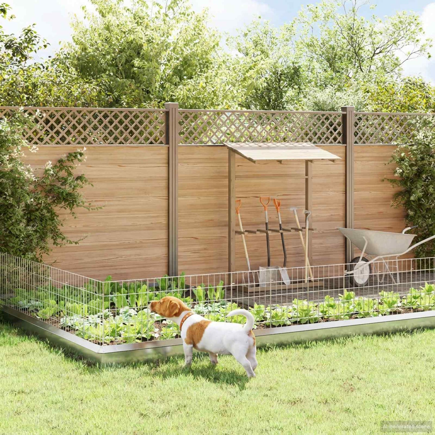 Garden Fence with Stakes 24 pcs 35 x 50 cm Mesh Silver