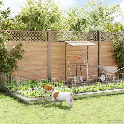 Garden Fence with Stakes 24 pcs 35 x 50 cm Mesh Silver